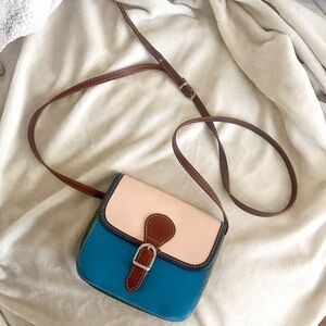 Vera Pelle Vintage Leather Colorblock Purse